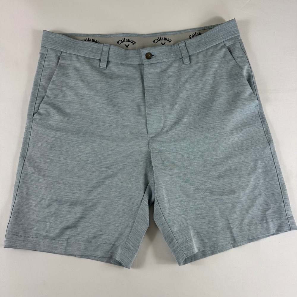Callaway Mens Golf Shorts Light‎ Blue Heathered Size 36 Performance Stretch